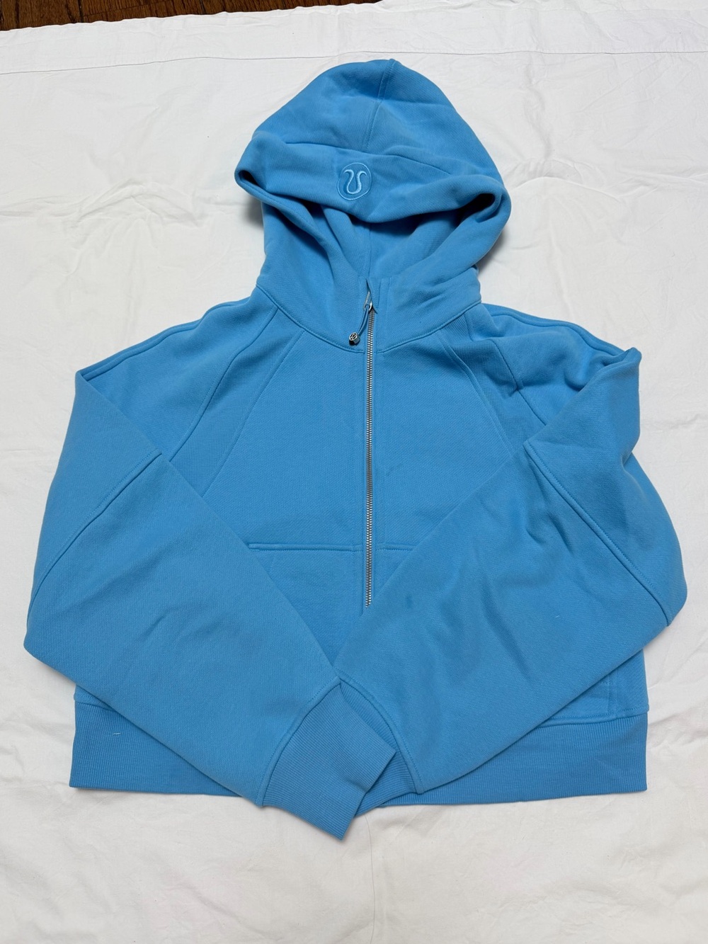 Lululemon Sky Blue Cropped Zip-up Sweatshirt